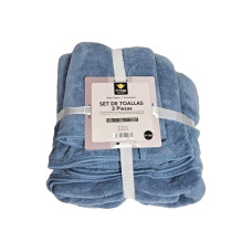 SET DE TOALLAS GOLDSUN AMERICA - 3 PIEZAS - CELESTE