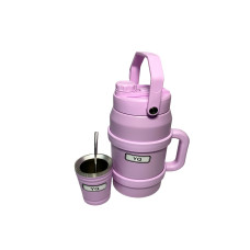 TERMO P/ TERERE DE ACERO INOXIDABLE CON GUAMPA YQ 1.900L- ROSA