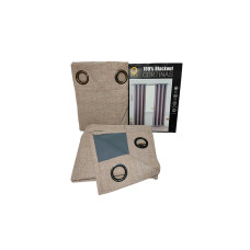 CORTINA DE LINO 100% ANTISOLAR - C.D.O - BEIGE OSCURO