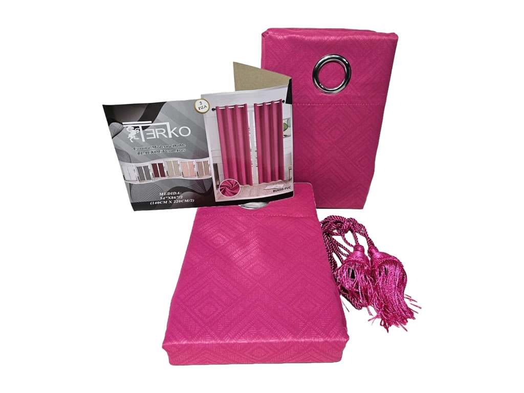 CORTINA TERKO CORTO 2 PIEZAS - FUCSIA