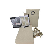 CORTINA TERKO CORTO 2 PIEZAS - BEIGE CLARO